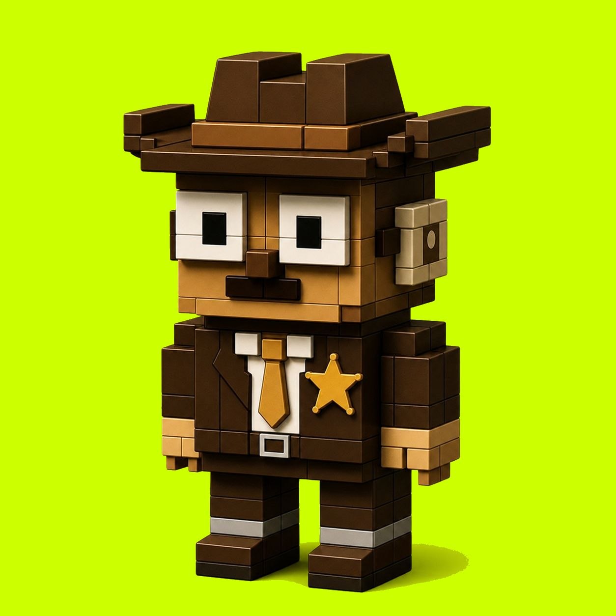 The Detective — voxel seat holder artwork